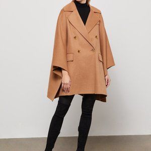 BCBGMAXAZRIA Manchester Oversized Cape Coat - CAMEL / M/L